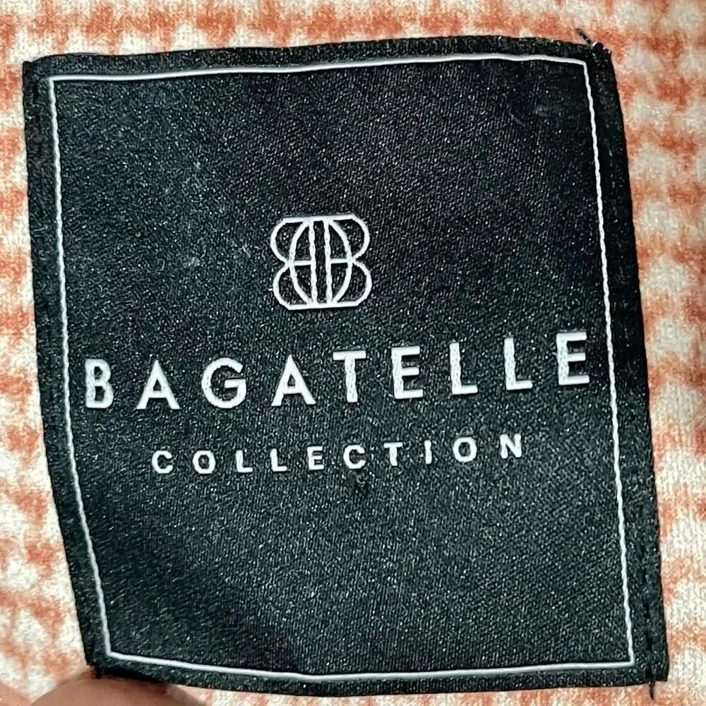 Bagatelle Peach & Cream Houndstooth Jacket Size Large Full Button Very Soft - Picture 3 of 8